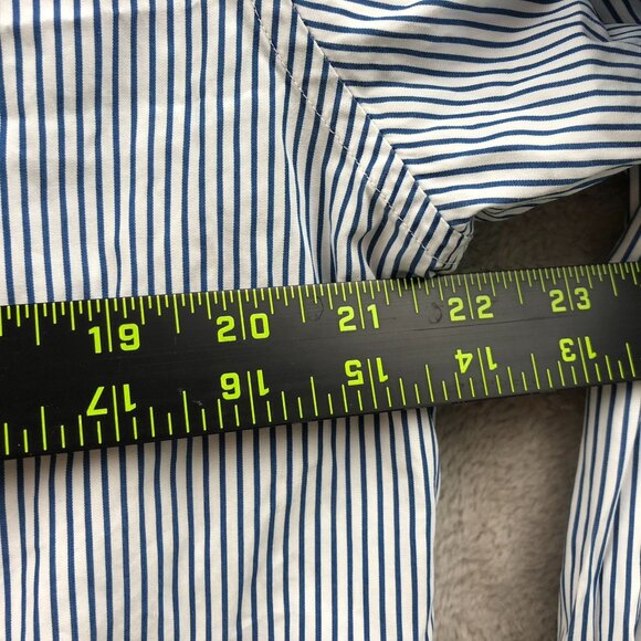Lacoste Men's Shirt Size 42 FLAW Striped Long Sleeve Button Up Classic Blue - Picture 6 of 16